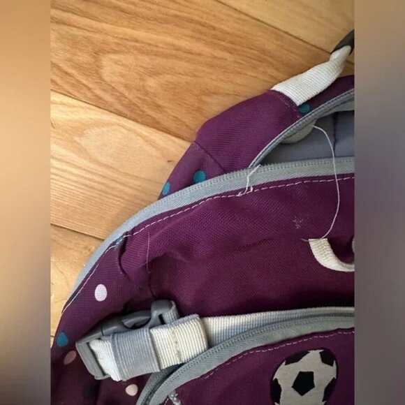 Lands End Kids Purple Backpack Soccer patch - Picture 6 of 7